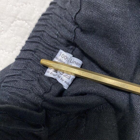 Eskandar 3 Linen Capris Cropped Japanese Pants 36 x 25 Inseam Black - Picture 10 of 12